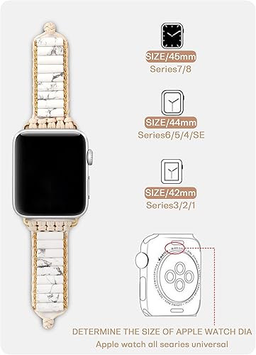 Miniatura 9 de Boho Watch Bracelet Band Compatible with Apple Watch 45mm 44mm 42mm 41mm 40mm 38mm, Handmade Weaving Beads Watch Strap for iwatch Series 87654321SE