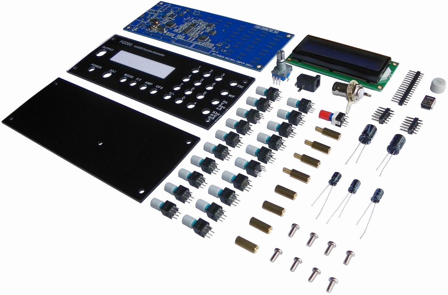 DollaTek FG085 miniDDS Función Kit del generador DIY con Todos los componentes de SMD pre-Soldados con la Fuente de alimentación 15V