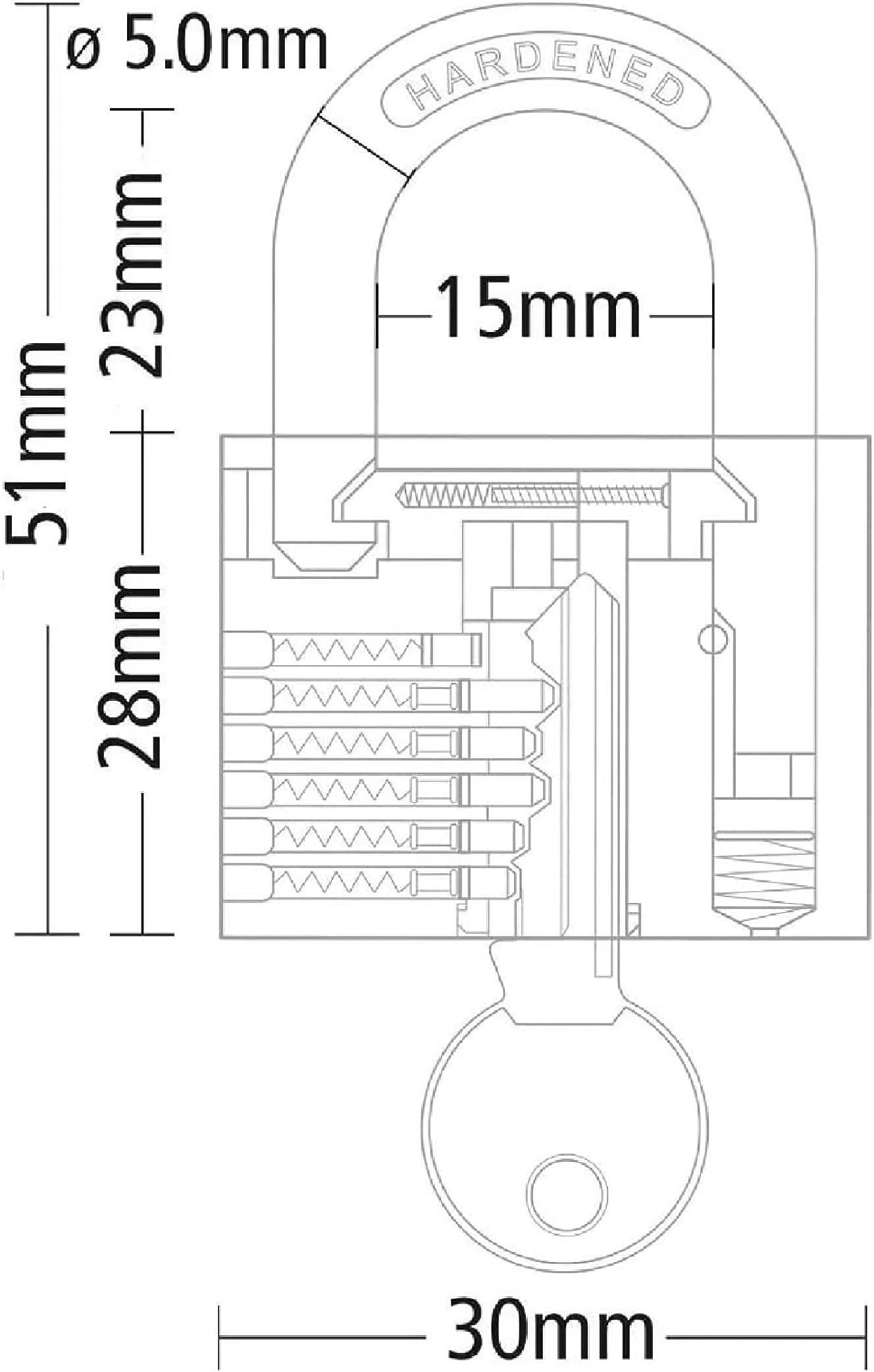 kippen 2002CK 2-Piece kit of Bow Padlock with Brass Body 30 mm - Image 2
