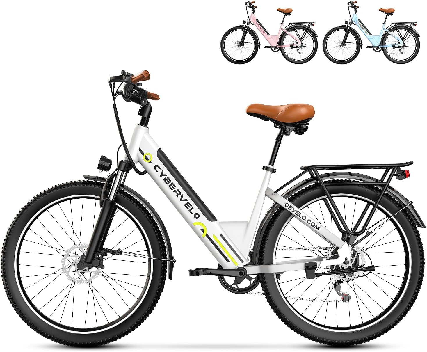 Aelith 26" Electric Bike for Adults – Powerful 1000W Motor, 48V Removable Battery, 7-Speed, Front Suspension & LCD Display – Commuter and Mountain EBike for Women