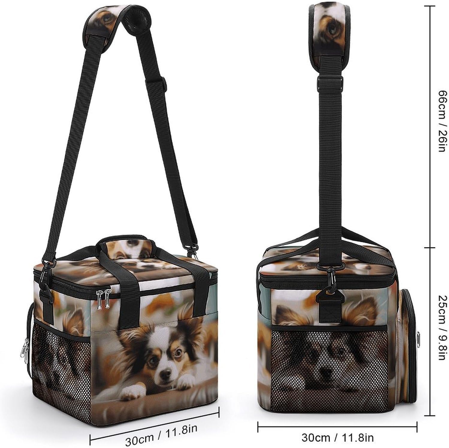 Papillon Lying on Tummy Cooler Bags Portable Soft Cooler Bag Lightweight Ice Chest Insulated Lunch Bags Camping Cooler Bag Cooler Lunch Tote Coolers for Picnic Travel Beach