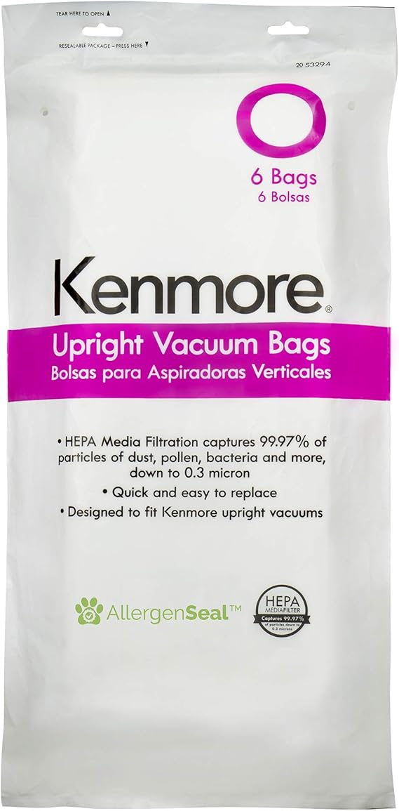 Kenmore 53294 Style O HEPA Cloth Vacuum Bags for Kenmore