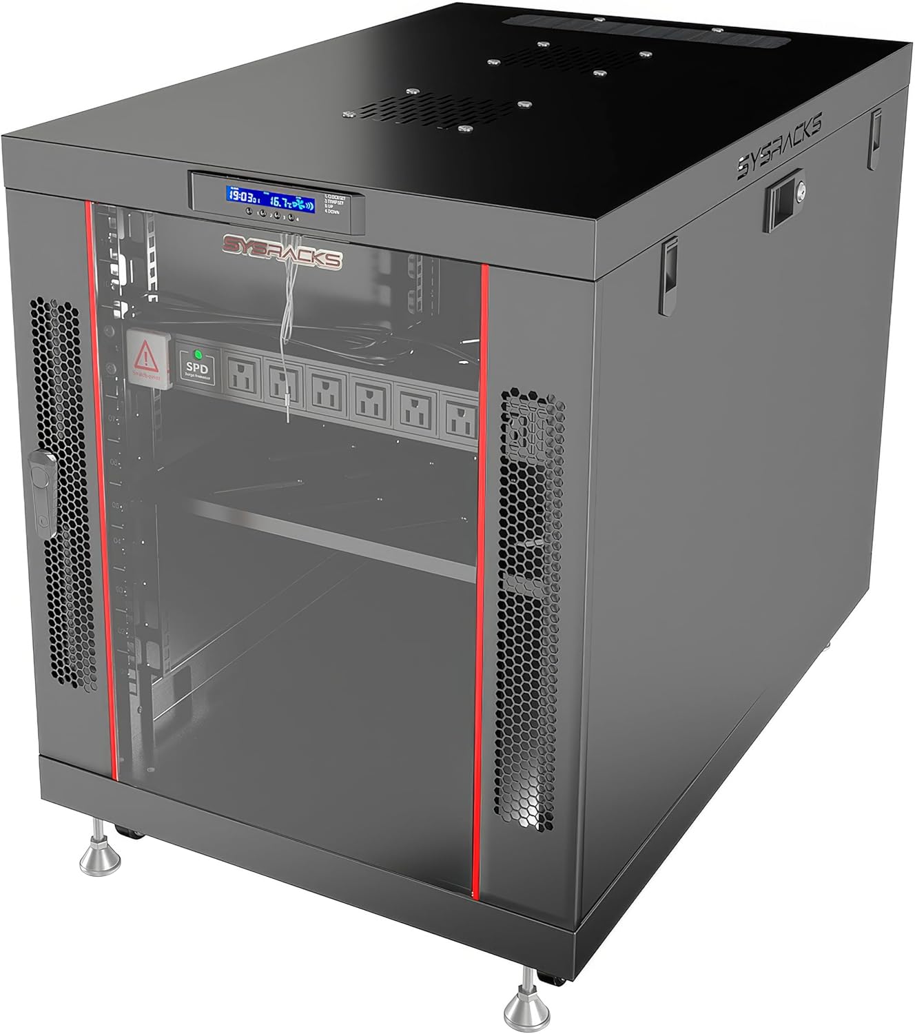 Home Lab Server Rack Cabinet 19" 12U – Premium Series 35" Deep Network Rack Enclosure with Glass Door, Quiet Cooling Fans & Thermostat, PDU, Shelf, Lockable Cabinet for NAS & Home Network