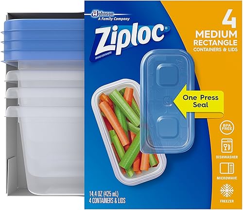 Ziploc - Contenedores de almacenamiento de alimentos, perfectos para bocadillos, sin BPA, paquete variado