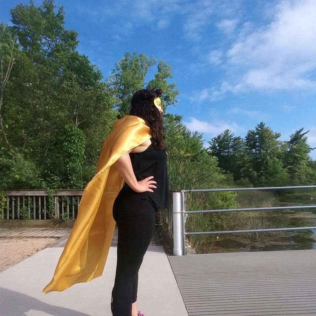 D.Q.Z Super hero Capes and Masks for Adults Superhero Dress Up Halloween Costume Team Spirit Day Party Favors