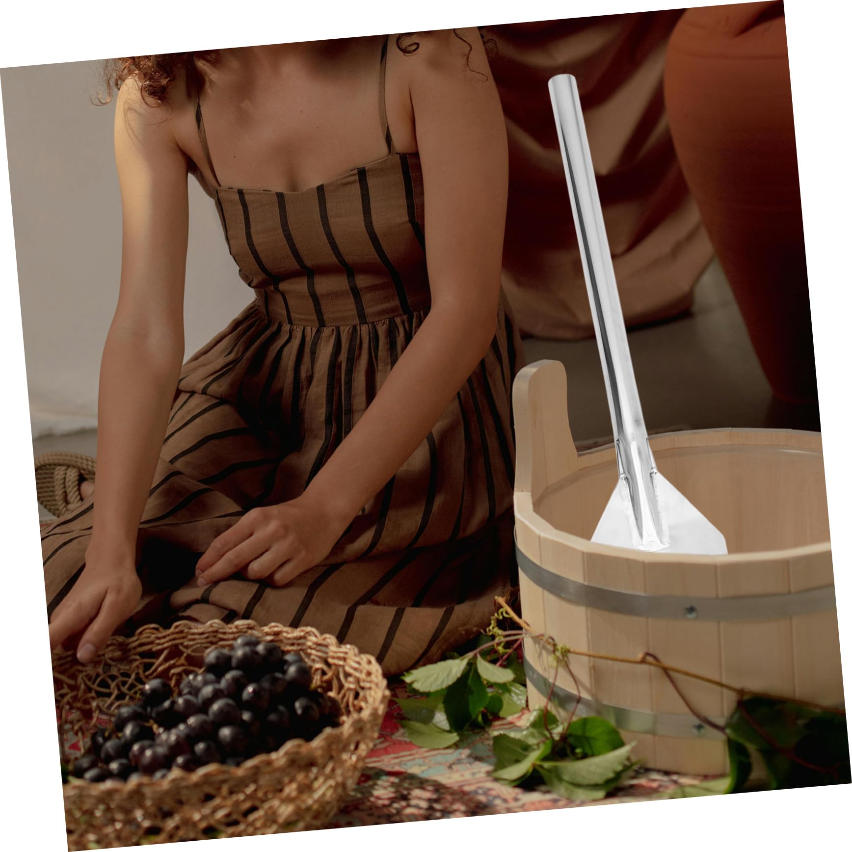 Paleta Mezcladora de Acero Inoxidable Fácil de Limpiar de 24 Pulgadas para Hervir y Cocinar Grandes Cantidades y Resistente para Cocina Profesional