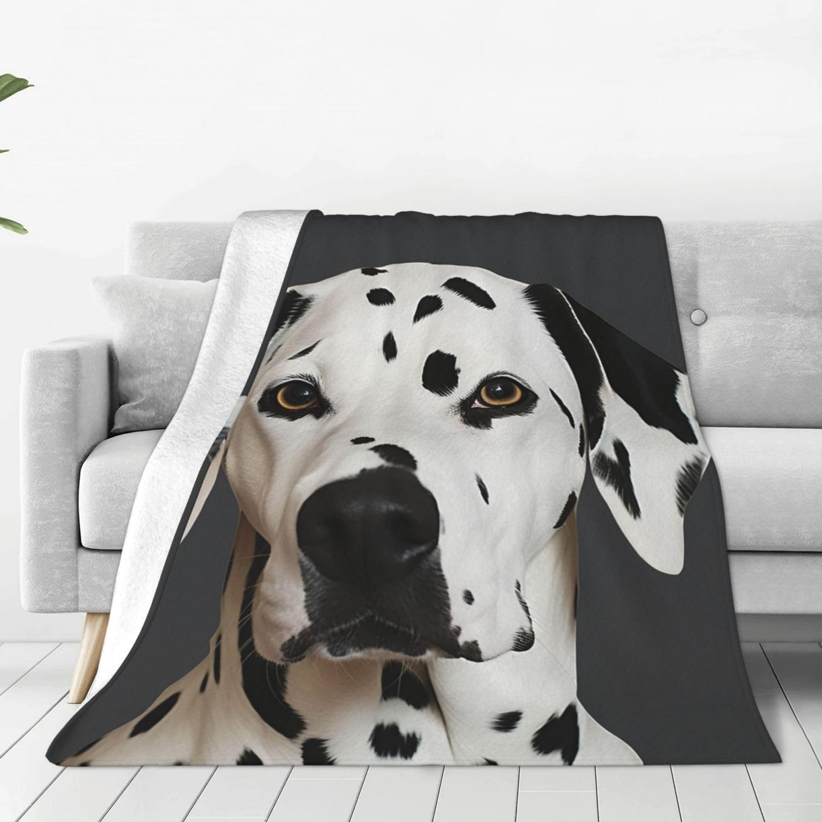KLOPH Dalmatian Throw Blanket 40"x30" Flannel Fluffy Warm Blanket for Couch, Reversible Plush Blankets for Bed, Comfy Fuzzy Blanket for Sofa, Plush Lightweight-Blankets for All Season
