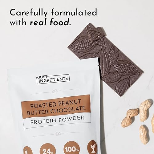 Miniatura 5 de Polvo de Proteína de Mantequilla de Cacahuete Tostado y Chocolate  Mezcla de 30 Porciones con 100% Suero de Leche Alimentado con Pasto y Proteínas