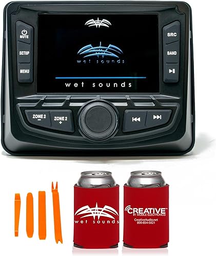 Miniatura 2 de Wet Sounds WS-MC-2 Radio marina con 1 par de sonidos húmedos OEM reemplazo 65ic-S serie XS cono plateado 6.5" par de altavoces coaxiales