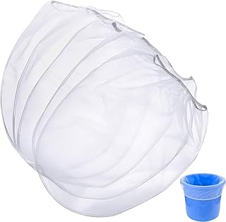 Paint Strainer Bags White Fine Mesh Filters Bag Bucket Elastic Opening Strainer Bags Hydroponic Paint Filter Bag for Paint Gardening (20 Pieces, 1 Gallon)