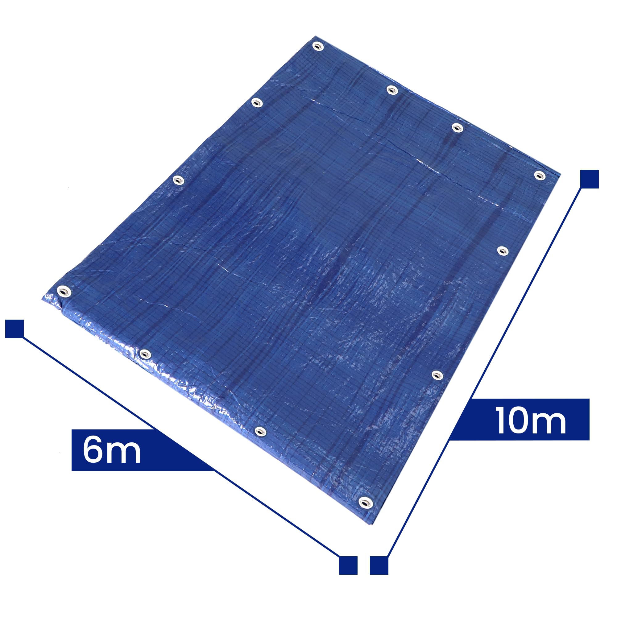 Lona Impermeable Exterior 6x10m PVC 50 g/m² Toldo de Protección Multiusos para Terrazas Muebles Jardín Piscina Coche Tarpaulina Industrial con Ojales Resistente al Agua