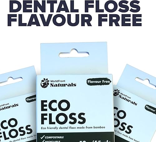 Miniatura 8 de Naturals - Hilo dental para limpieza de dientes, eliminación de placa y escombros alimentarios - Hilo dental blanco biodegradable sin sabor hecho de