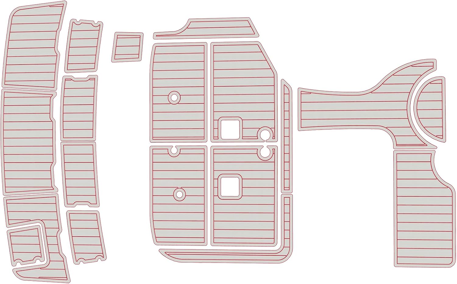 Boat Deck Mat for 1998-2002 Chaparral 300 Signature 6mm Non-Slip EVA Foam Pad Swim Platform Cockpit Teak Design Marine Flooring