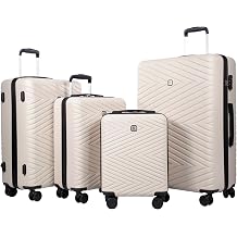 Travelhouse 4-piece Hardside Luggage Sets,16" 20" 24" 28" | ABS+PC Hardshell with Durable Spinner Wheels, Carry on Luggage Set