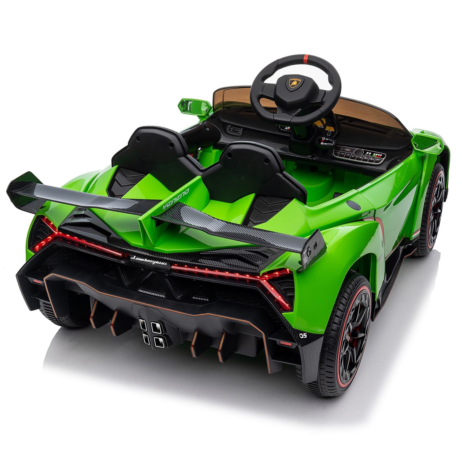 Voiture électrique Enfant Lamborghini 12V Licence Officielle, 2 Moteurs Puissants, Portes Papillon, Télécommande Parentale, Suspension, LED, Musique Bluetooth/USB, Marche Avant/Arrière