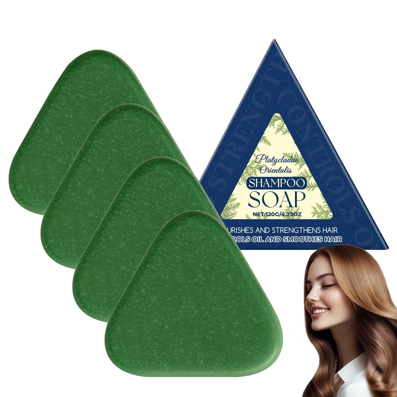 Shampoo e sapone alle foglie di Platycladus orientalis, shampoo e balsamo, shampoo e saponi Polygonum multiflorum, shampoo solidi verdi, rinforza i capelli (4)