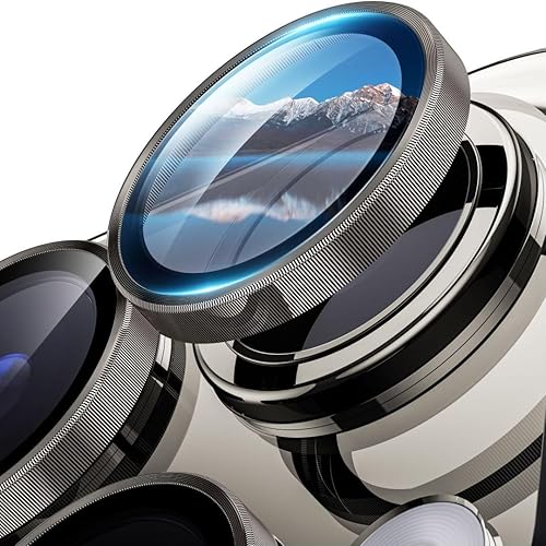 Hoerrye Paquete de 6 + 2 protectores de lente de cámara para iPhone 15 Pro y iPhone 15 Pro Max, protector de pantalla de vidrio Ultra-HD compatible