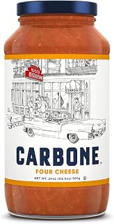 Carbone Four Cheese Pasta Sauce, 24 oz - Premium Blend with Clean, No-Additive Ingredients