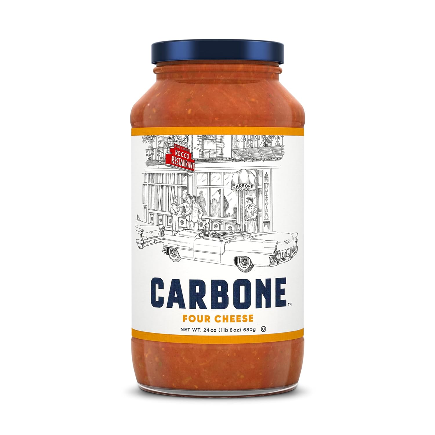 Carbone Four Cheese Pasta Sauce, 24 oz - Premium Blend with Clean, No-Additive Ingredients