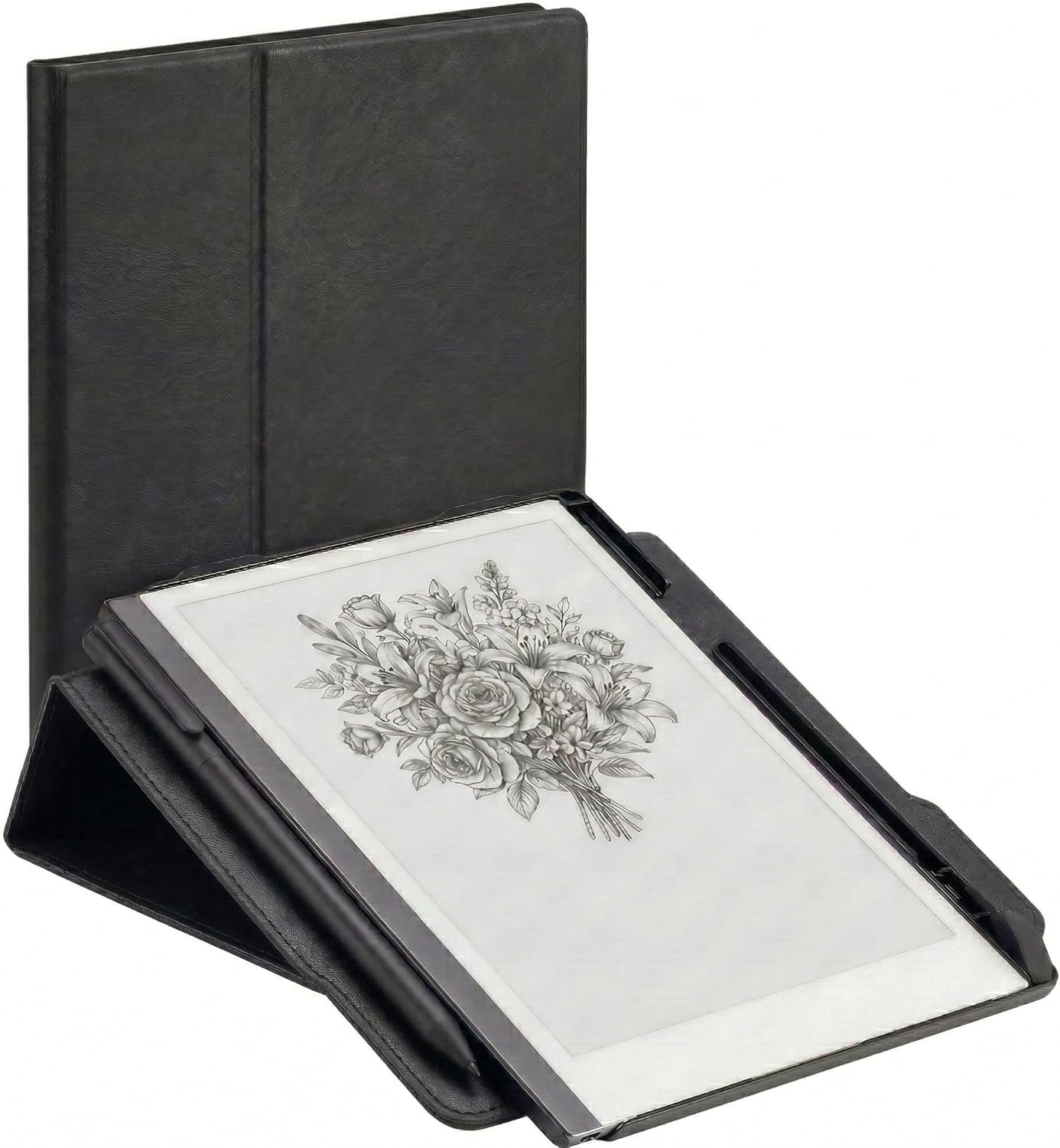 Compatible with Remarkable 2 Case (10.3", 2020) – 360° Rotating Stand Folio with Pen Holder & Nib Storage, Magnetic Closure, Premium Fabric Business Cover for Remarkable 2 Tablet