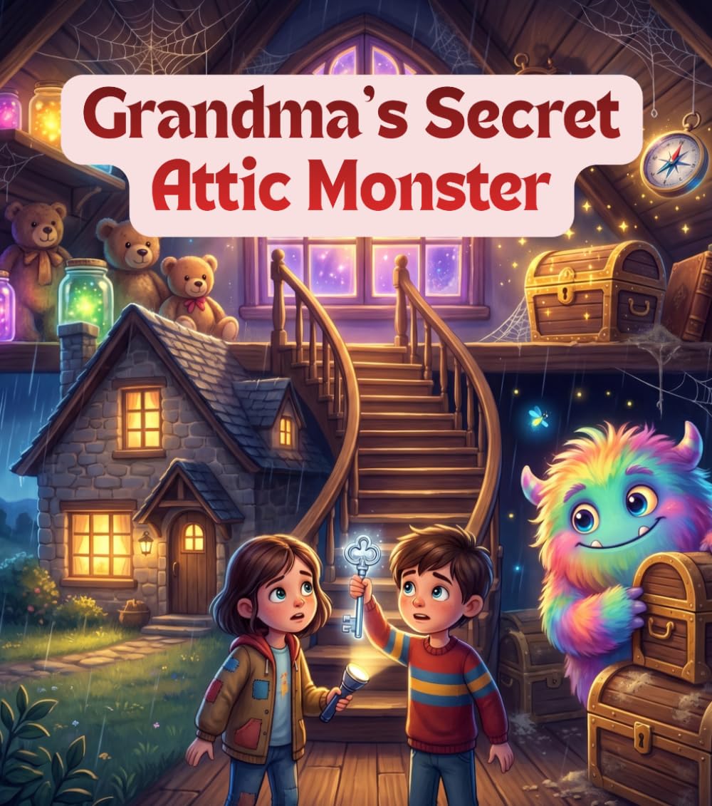 Grandma’s Secret Attic Monster: A Cozy Spooky Adventure About Magical Secrets, Hidden Treasures, and a Friendly Attic Monster. A kid bed time story.