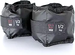 Par Caneleira Tornozeleira de Peso 0,5 kg WON Preto Fitness Academia Musculação Treino