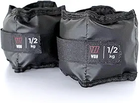 Par Caneleira Tornozeleira de Peso 0,5 kg WON Preto Fitness Academia Musculação Treino