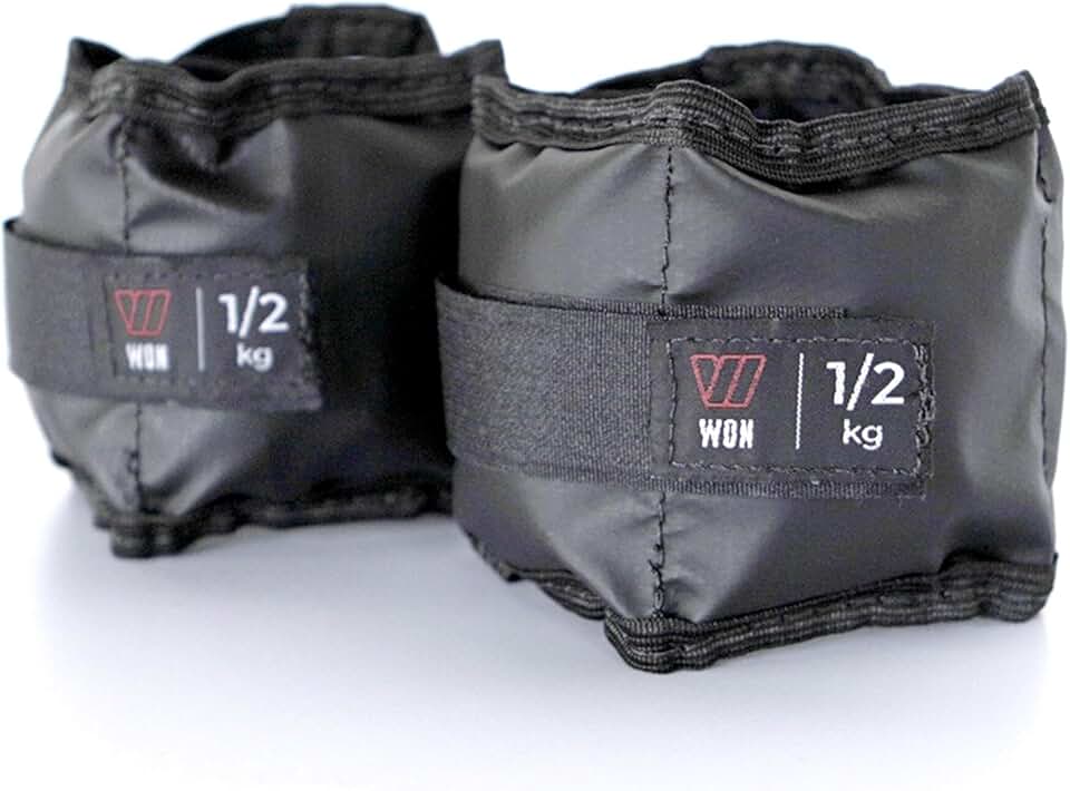 Par Caneleira Tornozeleira de Peso 0,5 kg WON Preto Fitness Academia Musculação Treino