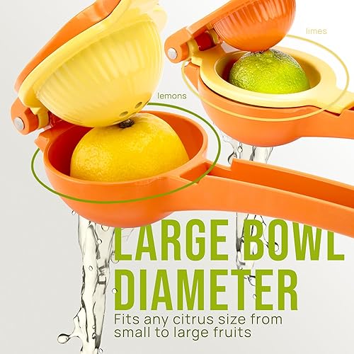 Miniatura 104 de Exprimidor de limón de alta calidad Zulay de metal de alta calidad – Exprimidor manual de prensa de cítricos amarillo & verde