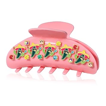 PHALIN Mexican Cinco De Mayo Hair Claw for Women Sombrero Chili Pinata Hair Clips Mexican Fiesta Outfits Cinco De Mayo Hair Accessories GiftsPattern B