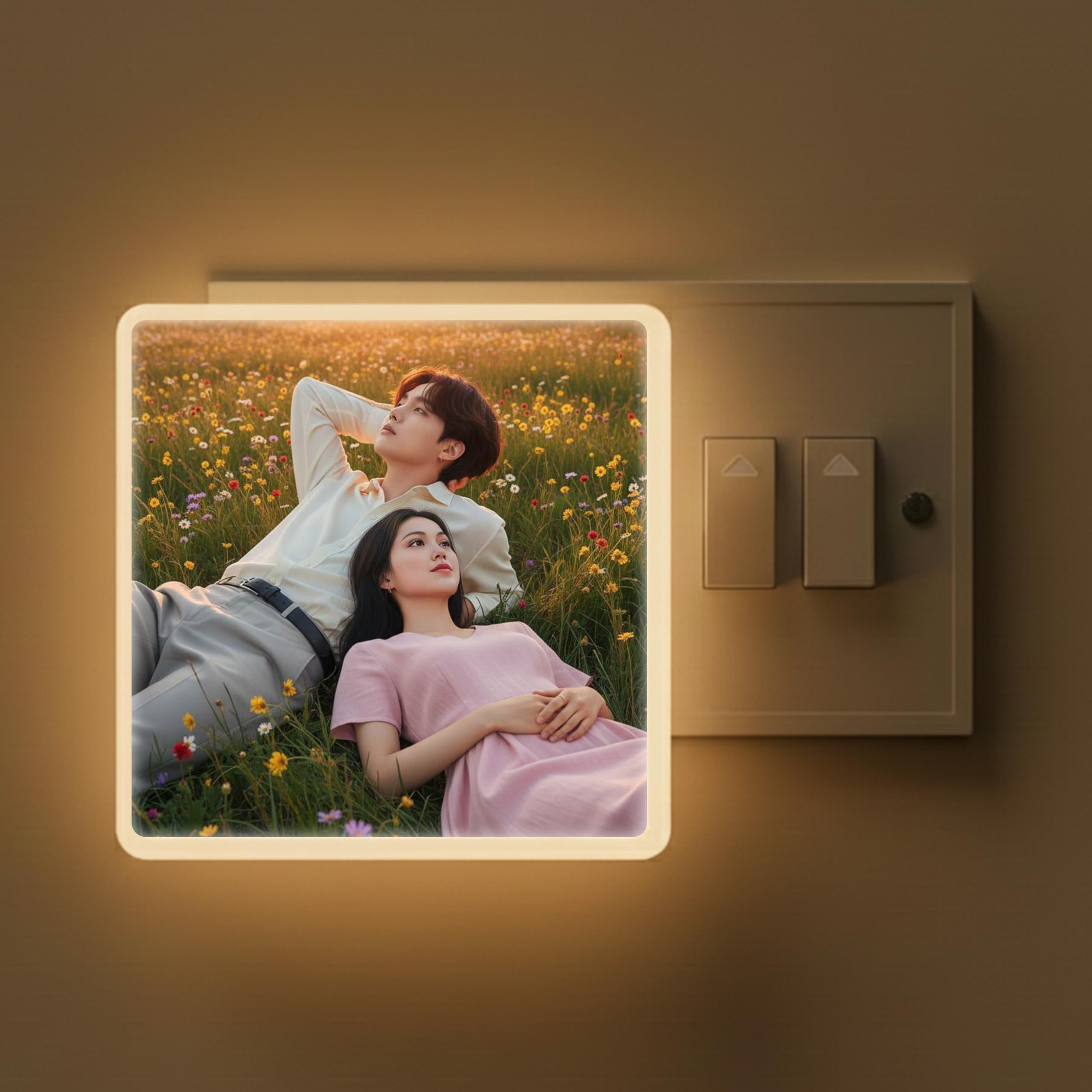 Personalized Night Lamp with Your Photo | LED Plug-in Light Lamp for Bedroom, Living Room | Custom Gift for Birthday, Anniversary, Couple & All Occasions | Gifting Idea (4x4 inch)-image-9