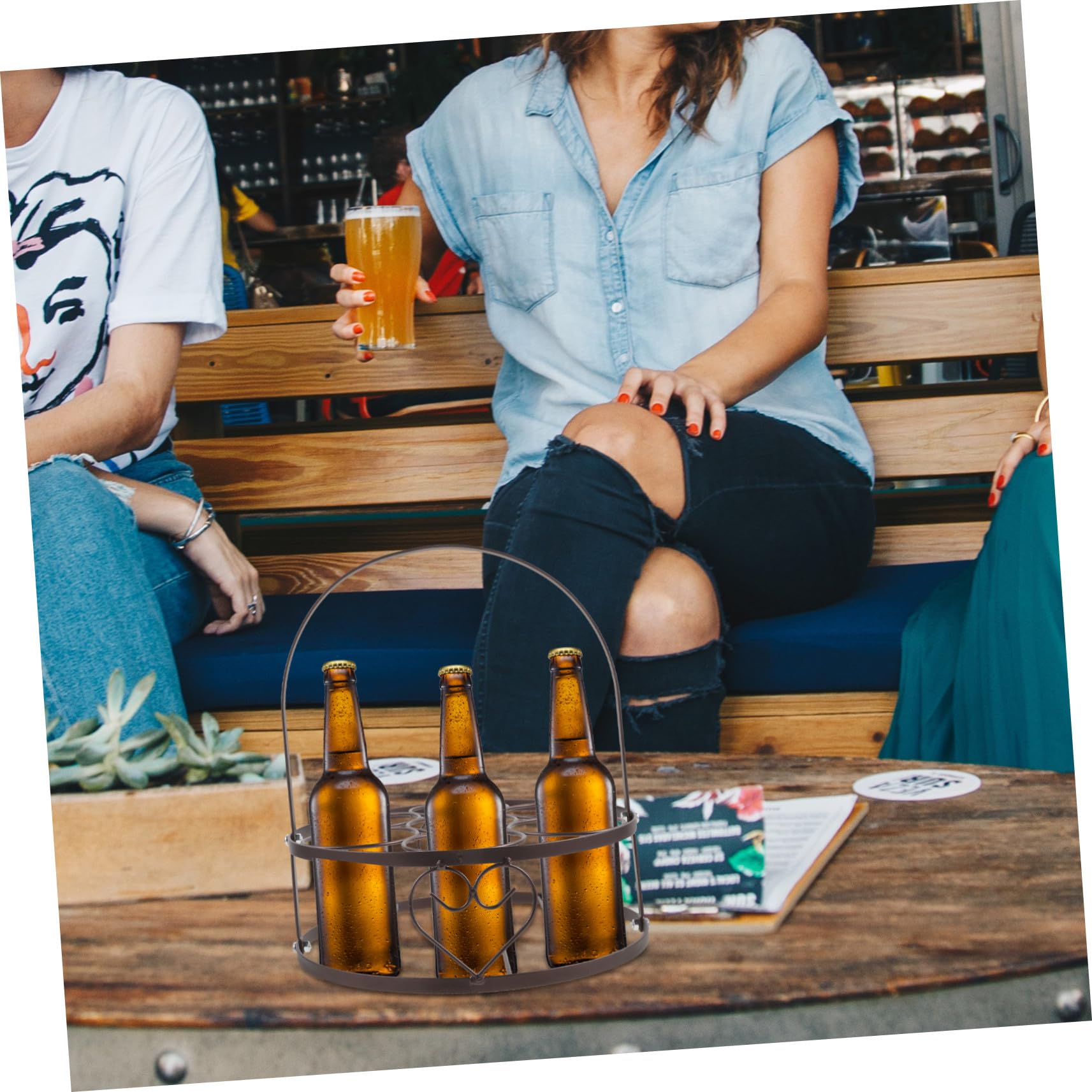 Tragbarer Bierflaschenhalter Edelstahl Bruchfest Für Bars Und Partys Sechsstöckiger Bierkorb Mit Glatten Kanten