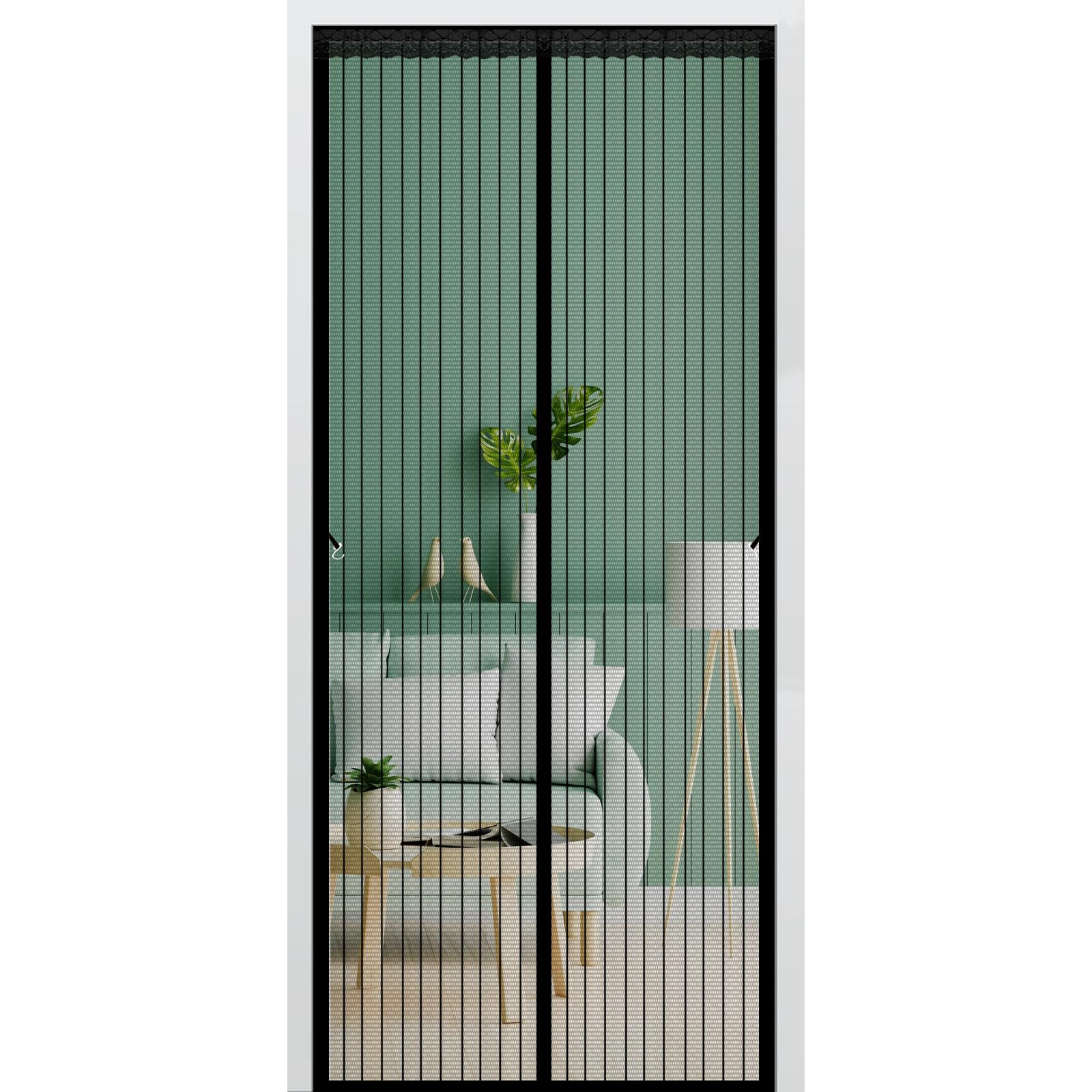 Moustiquaire porte 165x180 cm noire magnétique en maille ultrarésistante