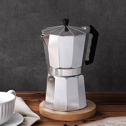 Miniatura 6 de Joayuezo Moka Pot - Cafetera italiana, cafetera de aluminio para estufa de café expreso para uso en cocina, horno electrotérmico a gas, espresso