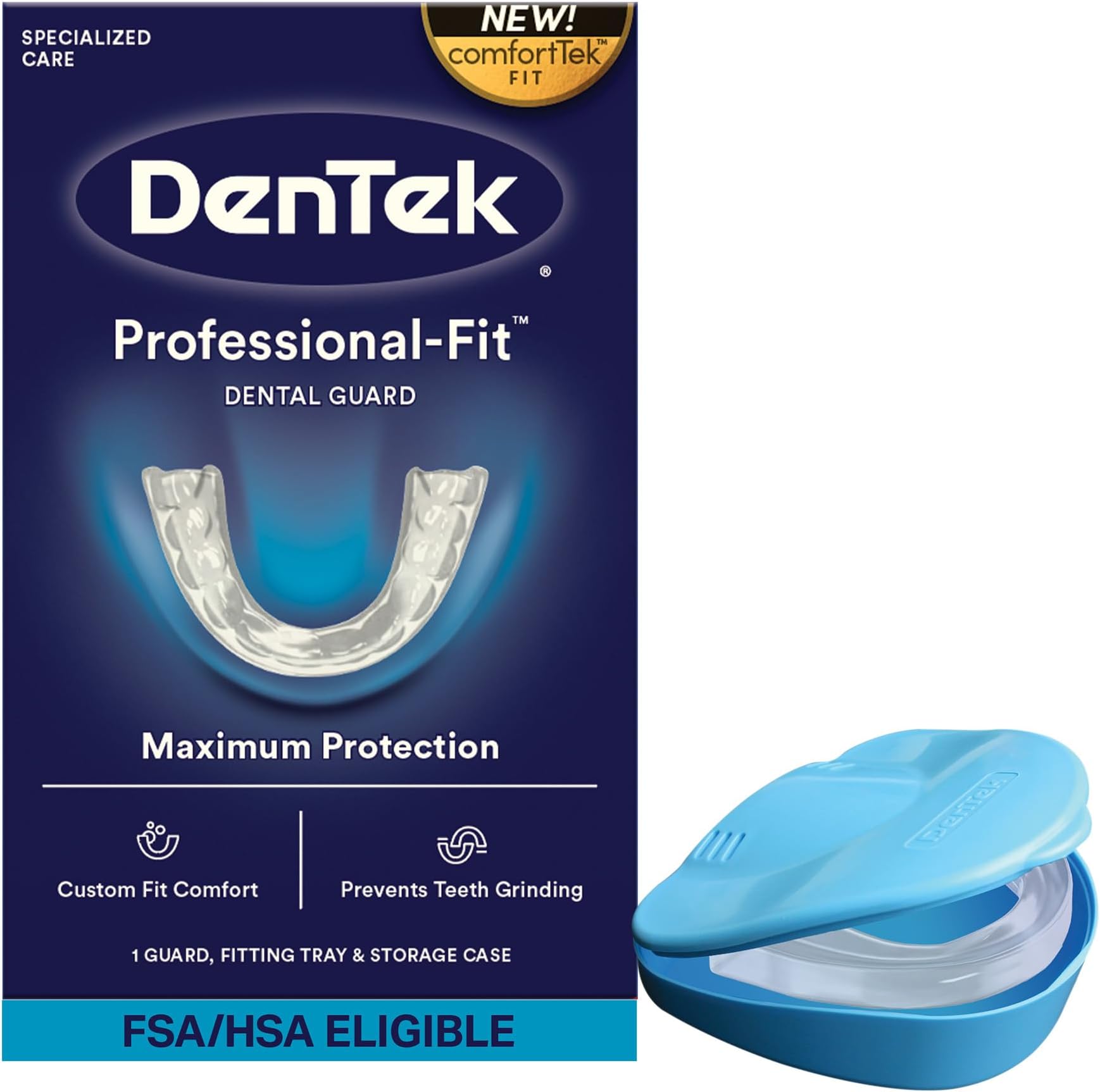 Maximum Protection Dental Guard, Night time Teeth Grinding Care, Forming Tray and Storage Case - Dental Hygiene