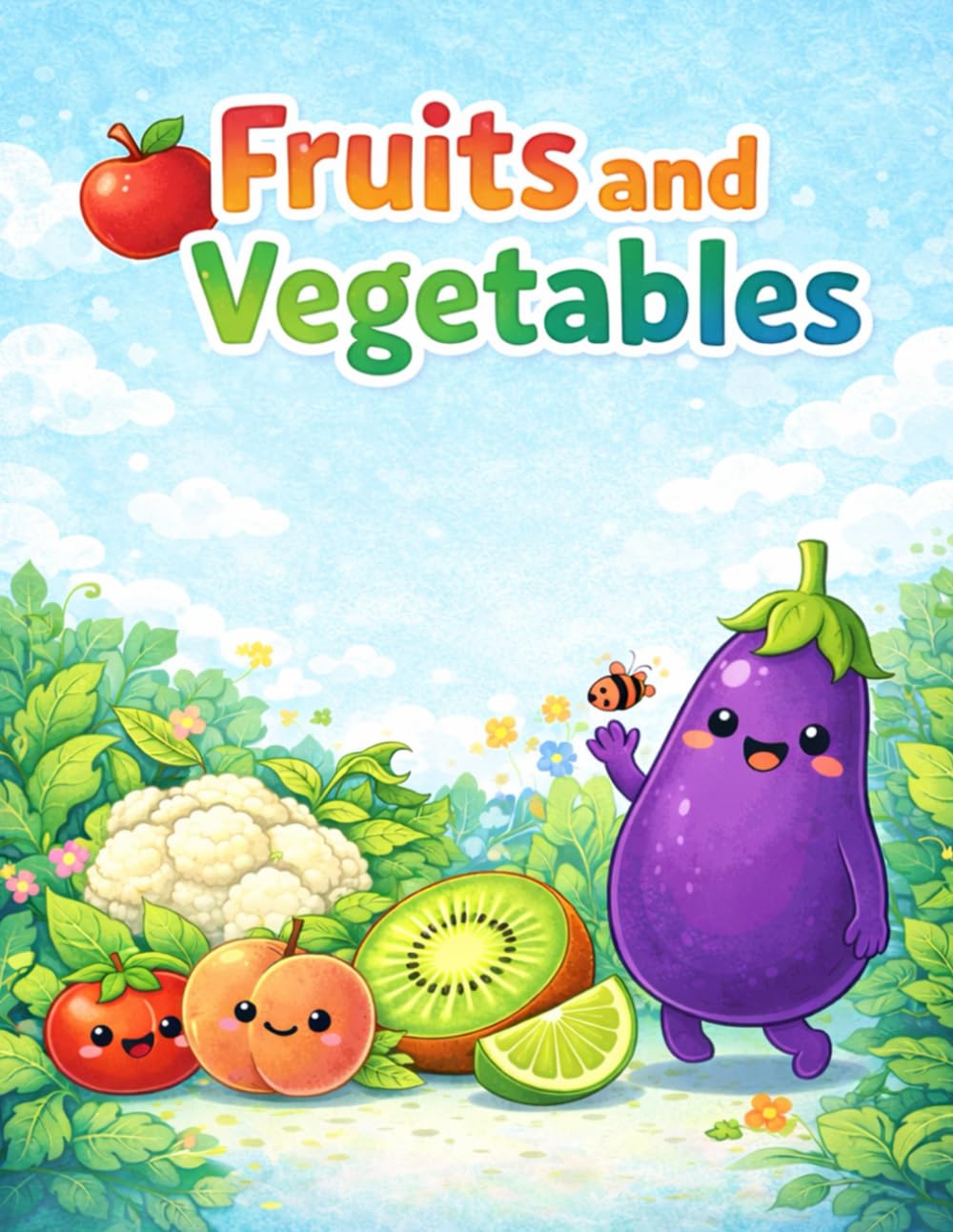 Fun Fruits and Veggies Coloring Book