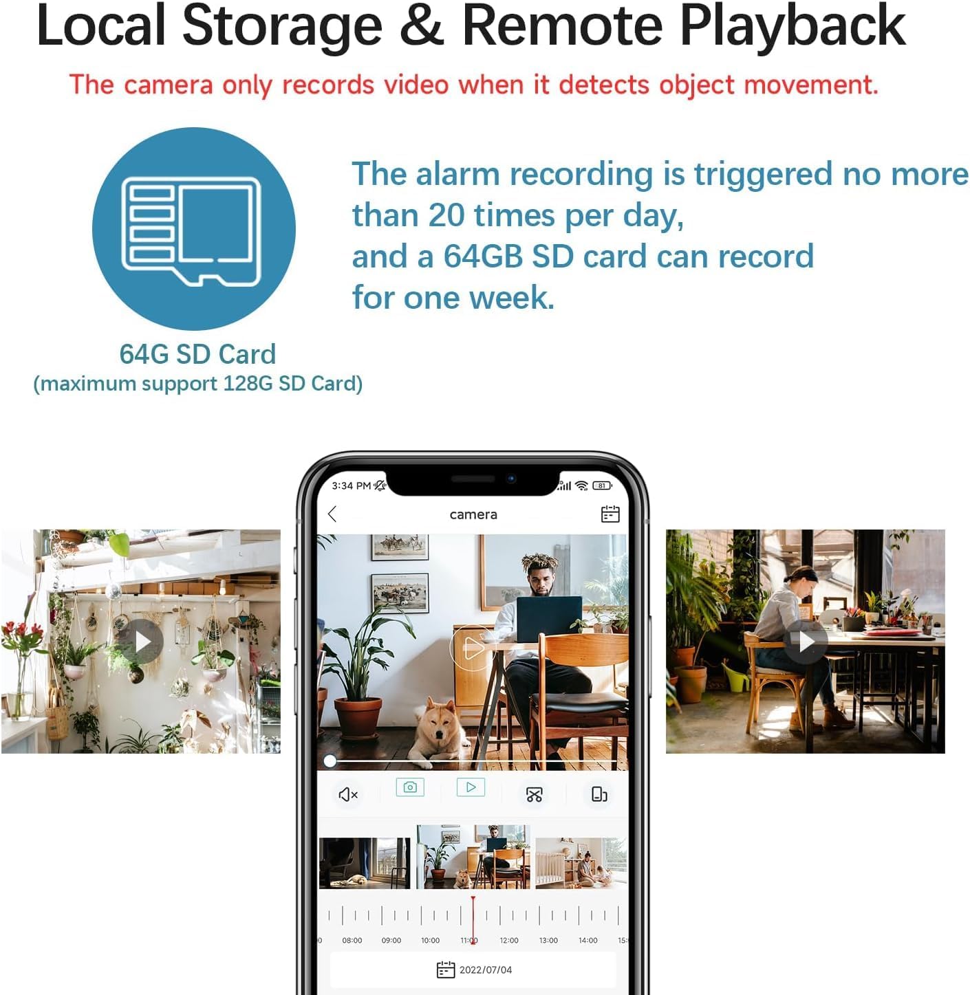 XVIM 8CH Wired Security Camera System with 64G SD Card, Mini 8PCS Surveillance Camera System Outdoor, Remote Access, Night Vision, Waterproof