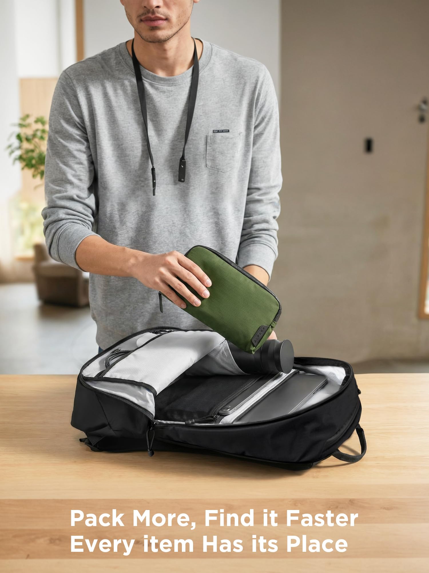 ALPAKA Essential Backpack 16L – Lekki Plecak na Laptopa | Dla laptopów 16-calowych, wewnętrzna kieszeń na butelkę, wodoodporny Axoflux 210D, idealny do pracy i podróży