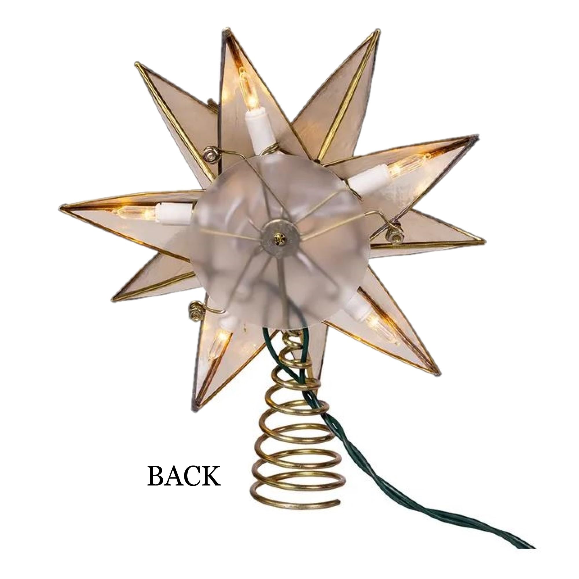 Kurt Adler Cimier de Sapin Sputnik Capiz doré à 10 lumières LED, 15 Points, 21 cm
