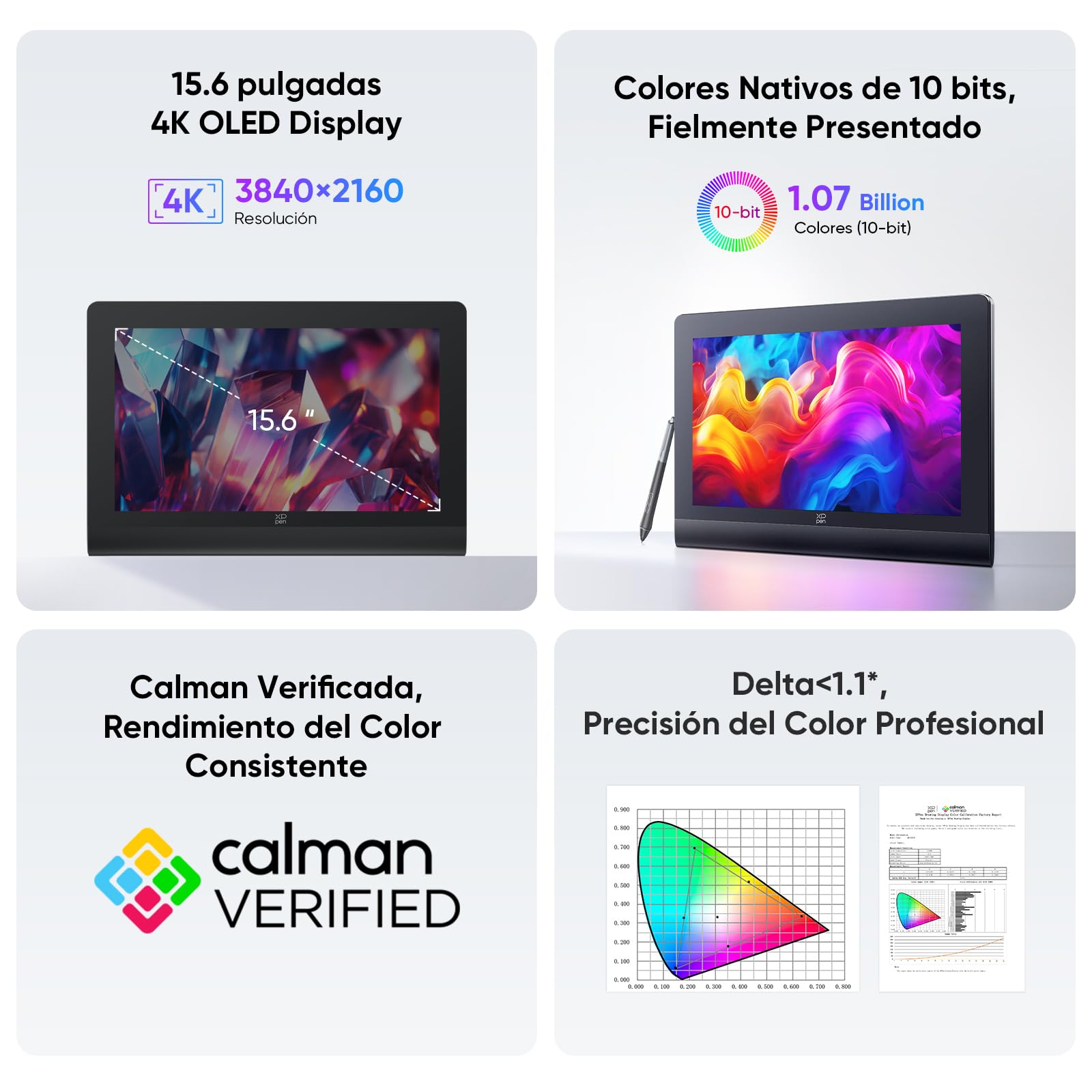 XPPen Artist Ultra 16 Tableta Gráfica con Pantalla Táctil OLED 4K 2 Lápiz | Tableta Gráfica Dibujo Digital con Pantalla Táctil OLED 4K de 16" con 2 Lapices de X3 Pro Chip Inteligente 16K Niveles
