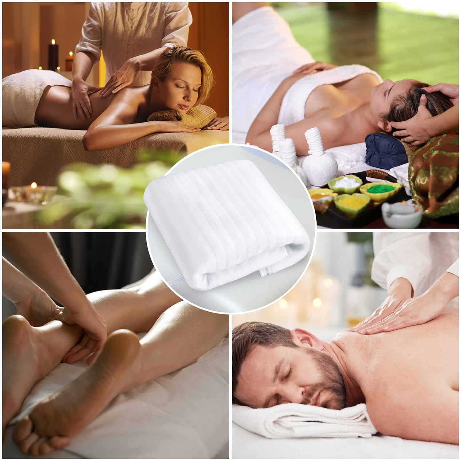 Massage Table Warmer Pads 9 Heat Settings Electric Heating Pad (72.8" x 30"), Digital Heat Control Pad, Heated Mattress Pad w/Overheat Protection for Massage Bed & Spa,White Bed Warmer