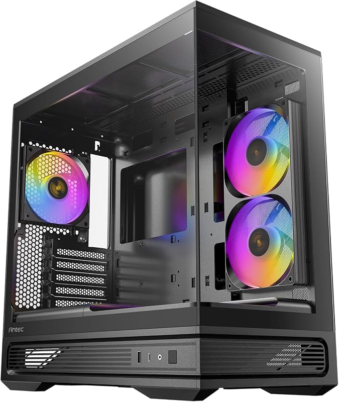 C2M ARGB, Micro ATX PC Case, 3 PWM ARGB Fans Included, Black | 3 ARGB PWM Fans, Compact Design, Panoramic Tempered Glass, High-Airflow Design, 360mm Radiator Support, 415mm GPU Support