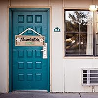 Vista 3 de UPKOCH Letrero de madera, placa de madera para el hogar, colgante de puerta, porche, decoración de pared