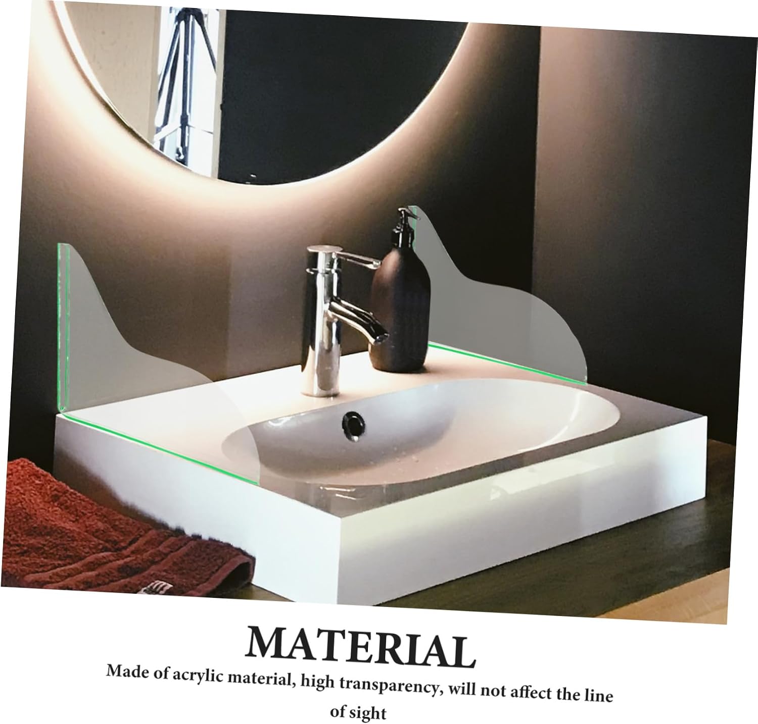 2pcs Acrylic Bathtub Splash Guards Shower Deflector Shower Door for Tub
