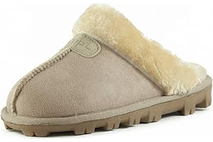 Womens Slip on Faux Fur Winter Mules