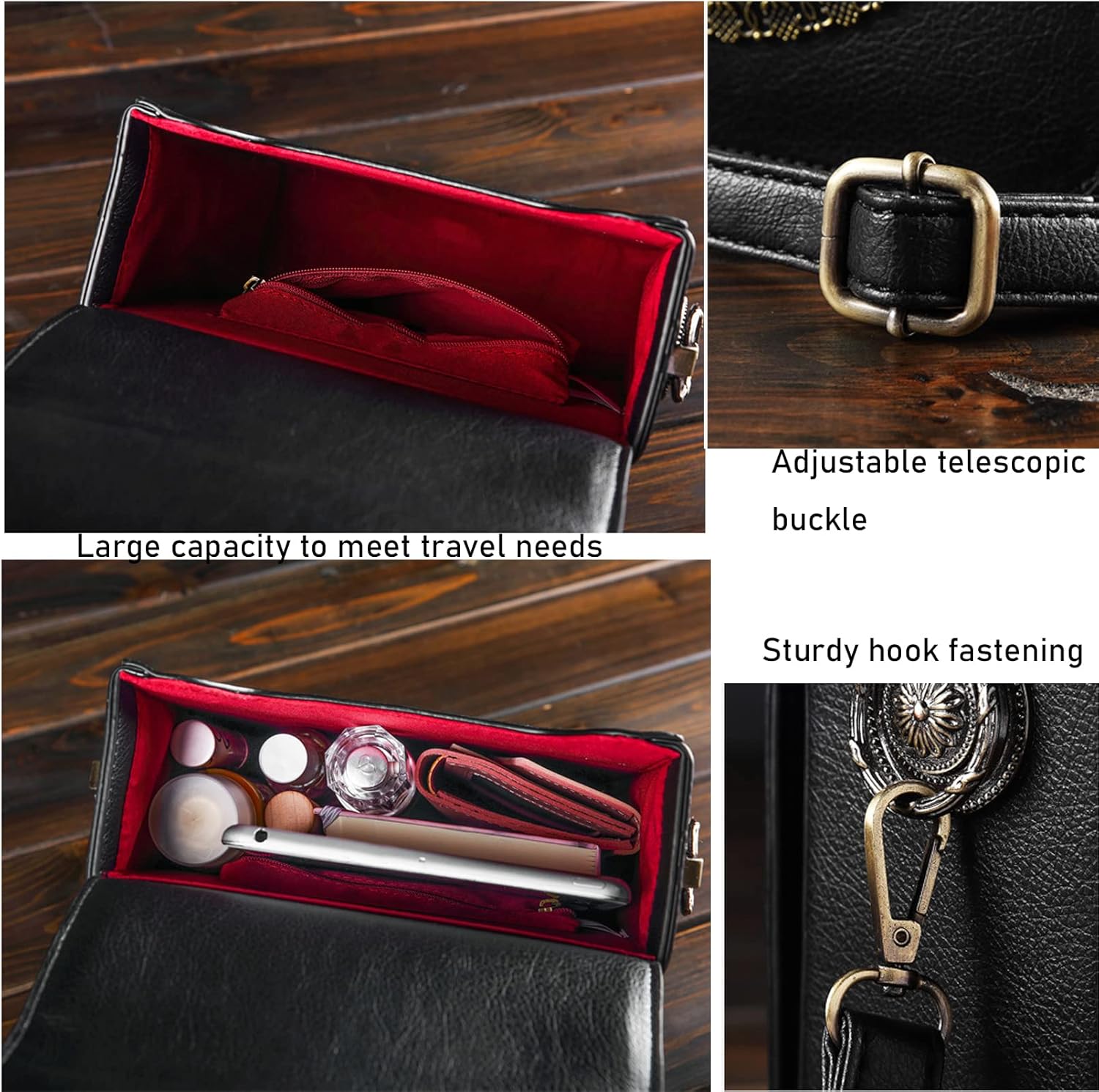 Clock Shaped Purse Women Classic Retro Handbag Crossbody Messenger Shoulder Bag Embroidered Unique NoveltySquare Bag