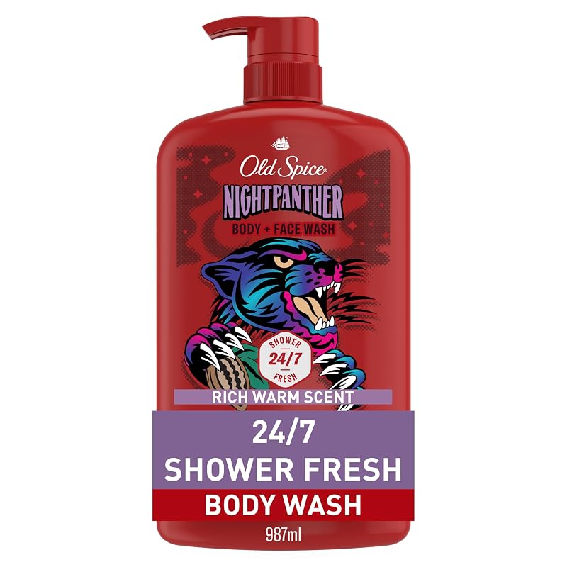 Old Spice NightPanther Sabonete Líquido Corporal e Facial 2 em 1, 33,4 oz