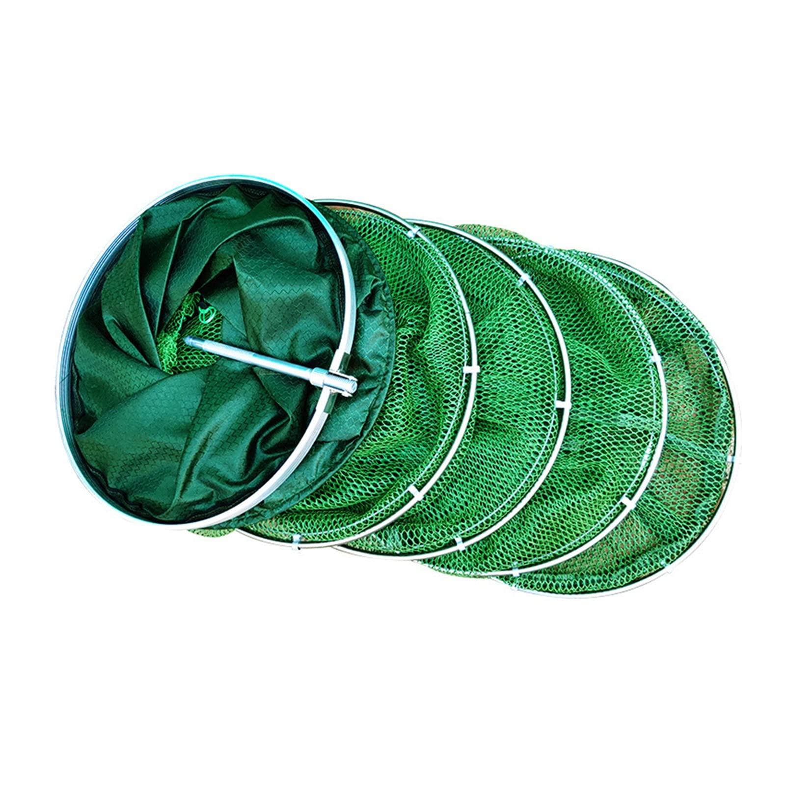 Épuisette De Pêche en Aluminium Véritable, Piège À Poissons, Cage De Pêche Vivante, Panier, Outil De Pêche Pliable, Petite Maille Fine pour La Capture d'oiseaux(Grand)