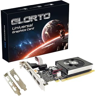 GLORTO GeForce GT 730 4GB Low Profile Graphics Card - Dual HDMI, DP, VGA, DDR3, Win11 Compatible for SFF HTPC PCs