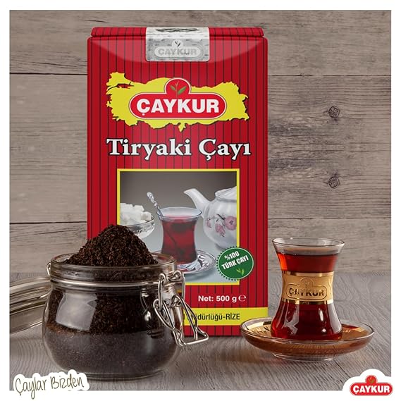 CAYKUR Tiryaki Turkish Black Tea, Strong Brew, Deep Reddish Color & Full-Bodied Flavor, High-Grown Tea Leaves, Loose Leaf Natural Tea 500g / 17.6 oz